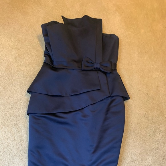 Fancy strapless navy dress - Picture 6 of 12
